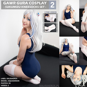 AquaShinon - gawr gura cosplay 2 - sukumizu kneesocks set