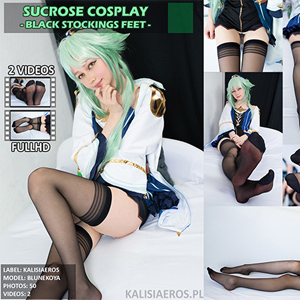 BluNekoya - Sucrose cosplay - black stockings feet
